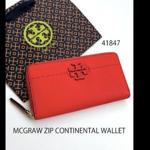 Tory Burch Poppy Red Wallet